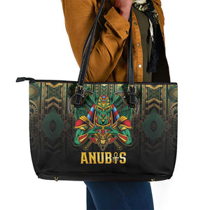 Ancient Egypt Leather Tote Bag Anubis Egyptian