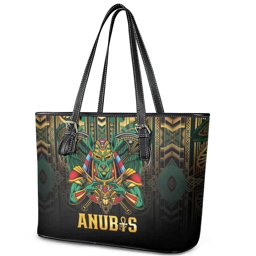 Ancient Egypt Leather Tote Bag Anubis Egyptian