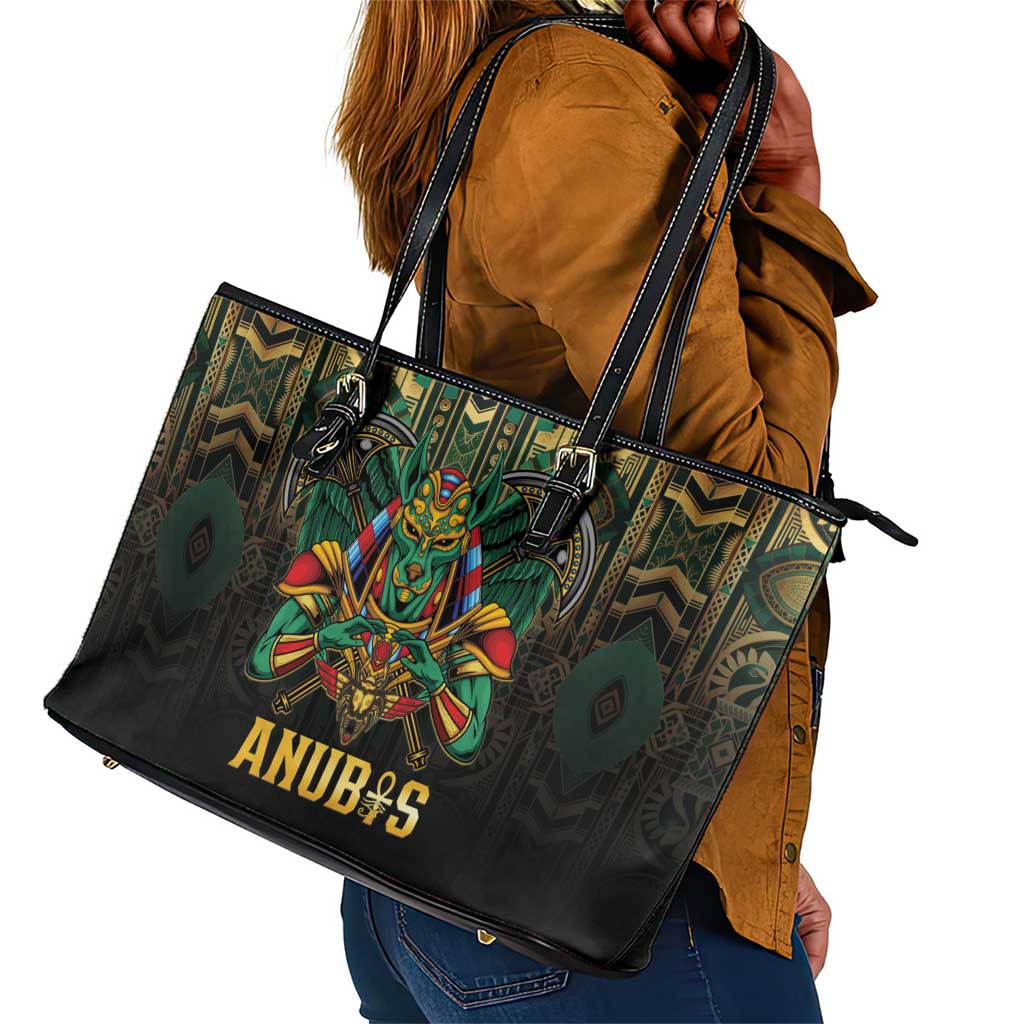 Ancient Egypt Leather Tote Bag Anubis Egyptian