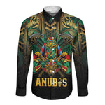 Ancient Egypt Long Sleeve Button Shirt Anubis Egyptian