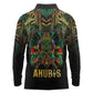 Ancient Egypt Long Sleeve Polo Shirt Anubis Egyptian