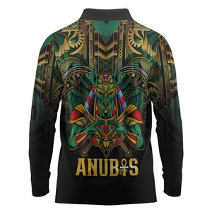 Ancient Egypt Long Sleeve Polo Shirt Anubis Egyptian