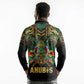 Ancient Egypt Long Sleeve Polo Shirt Anubis Egyptian
