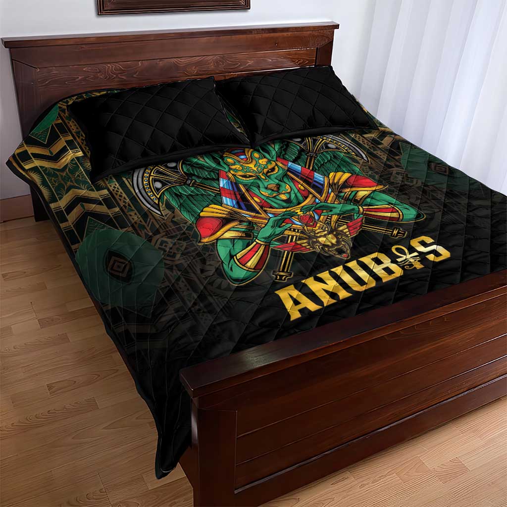 Ancient Egypt Quilt Bed Set Anubis Egyptian