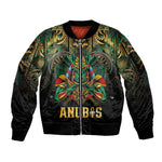 Ancient Egypt Sleeve Zip Bomber Jacket Anubis Egyptian