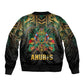 Ancient Egypt Sleeve Zip Bomber Jacket Anubis Egyptian