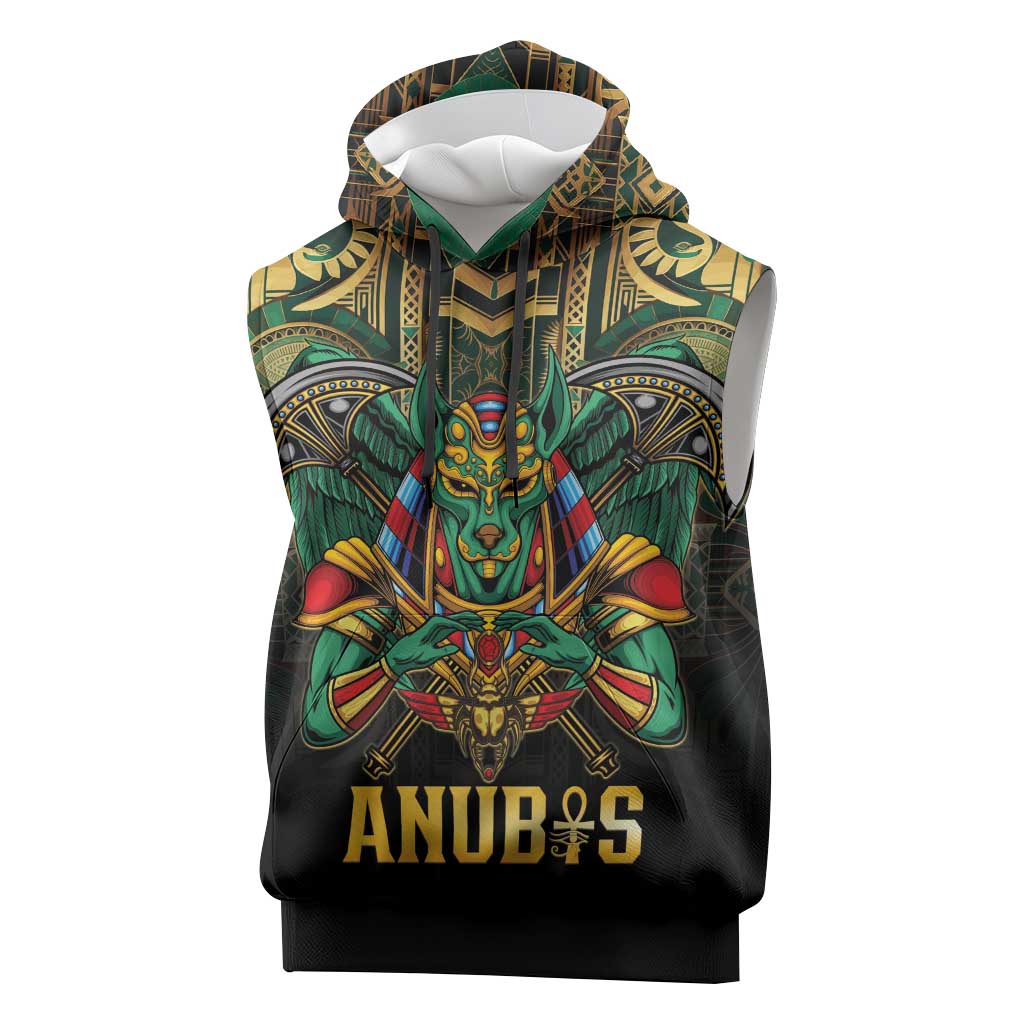 Ancient Egypt Sleeveless Hoodie Anubis Egyptian - African Pride