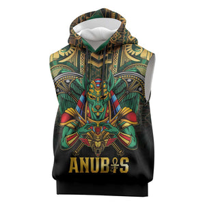 Ancient Egypt Sleeveless Hoodie Anubis Egyptian - African Pride