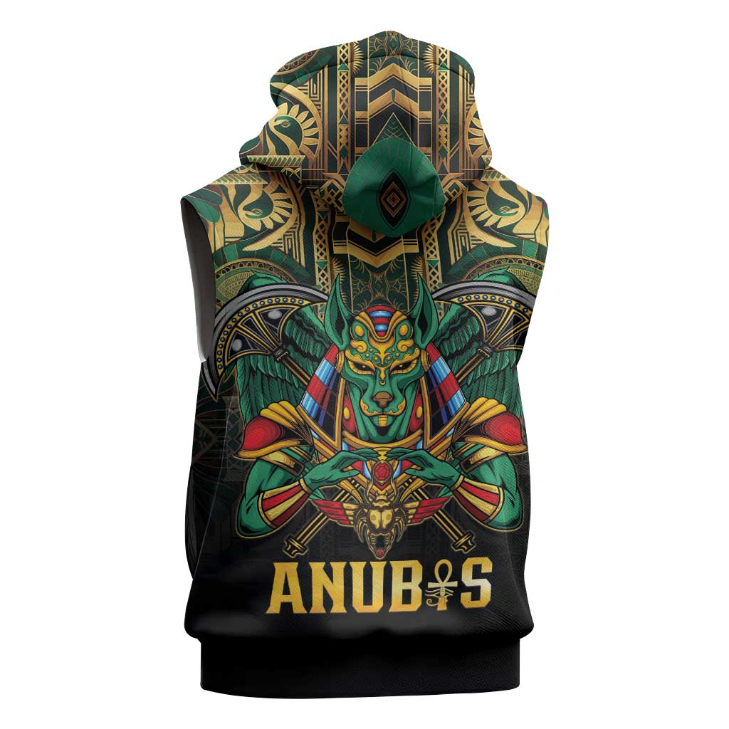 Ancient Egypt Sleeveless Hoodie Anubis Egyptian - African Pride