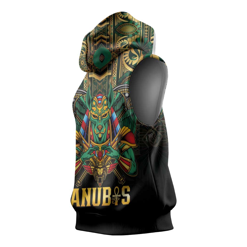 Ancient Egypt Sleeveless Hoodie Anubis Egyptian - African Pride