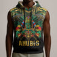Ancient Egypt Sleeveless Hoodie Anubis Egyptian - African Pride
