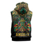 Ancient Egypt Sleeveless Zip Hoodie Anubis Egyptian - African Pride