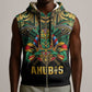 Ancient Egypt Sleeveless Zip Hoodie Anubis Egyptian - African Pride