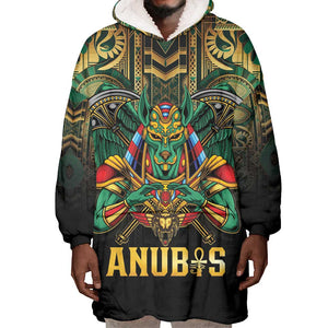 Ancient Egypt Wearable Blanket Hoodie Anubis Egyptian