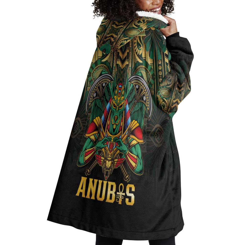 Ancient Egypt Wearable Blanket Hoodie Anubis Egyptian