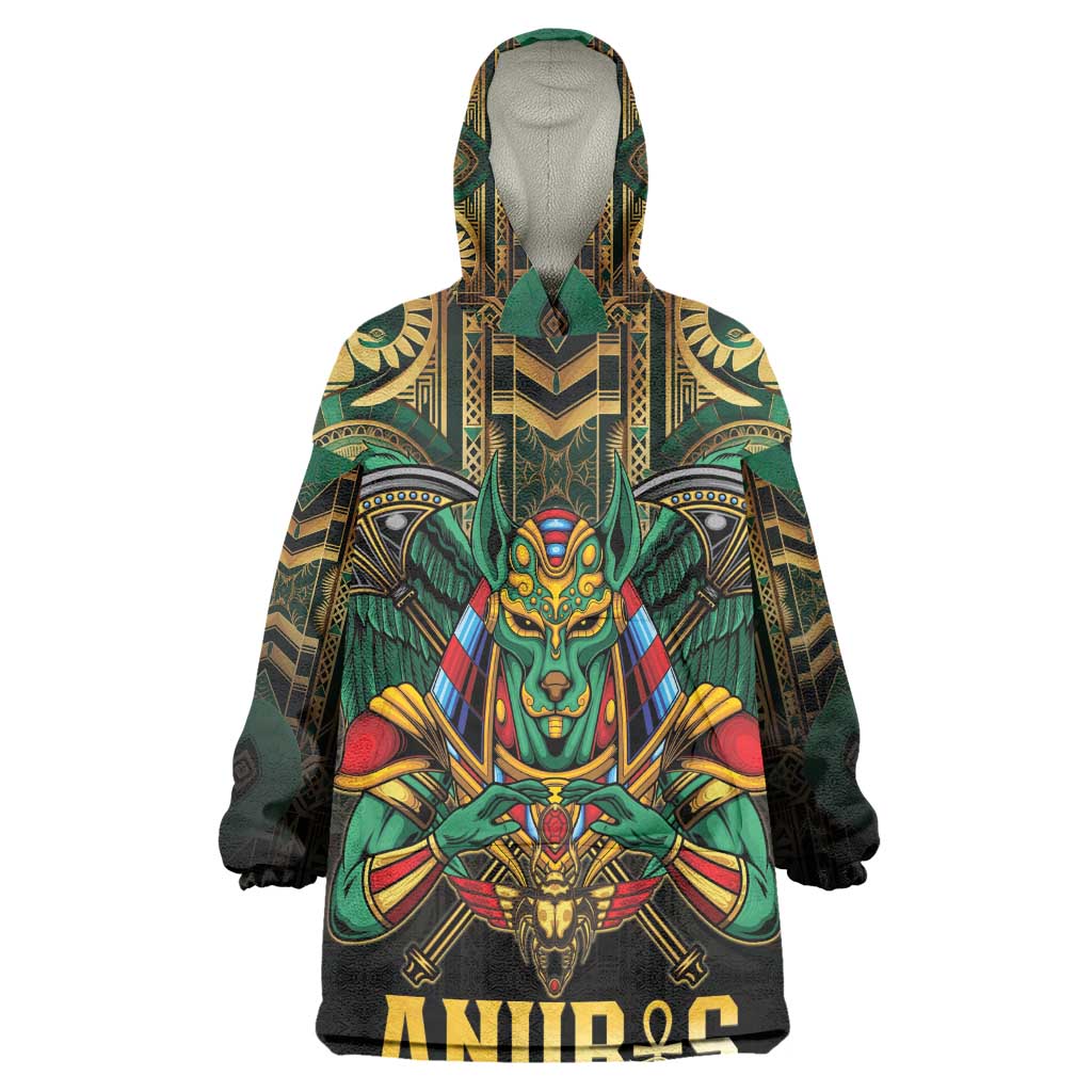 Ancient Egypt Wearable Blanket Hoodie Anubis Egyptian