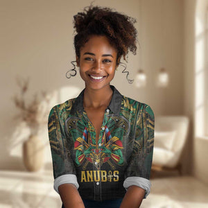 Ancient Egypt Women Casual Shirt Anubis Egyptian