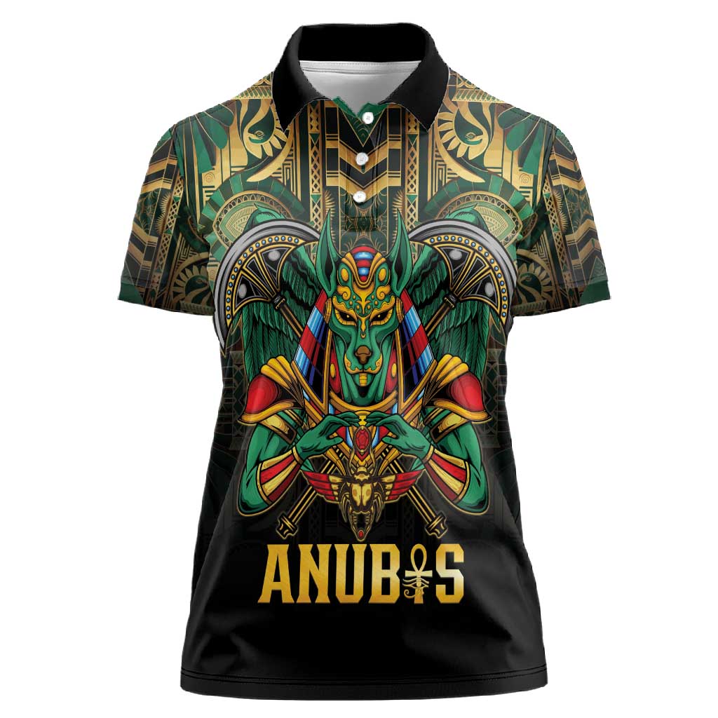 Ancient Egypt Women Polo Shirt Anubis Egyptian