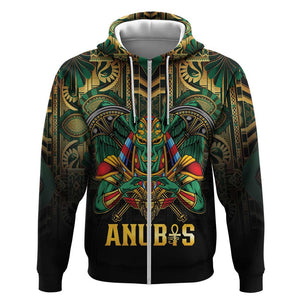 Ancient Egypt Zip Hoodie Anubis Egyptian