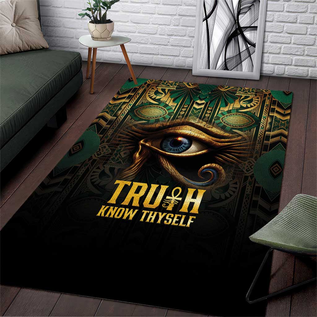 Egypt Eye of Horus Area Rug Golden Ancient Egypt Pattern