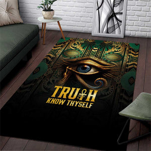 Egypt Eye of Horus Area Rug Golden Ancient Egypt Pattern