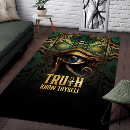 Egypt Eye of Horus Area Rug Golden Ancient Egypt Pattern