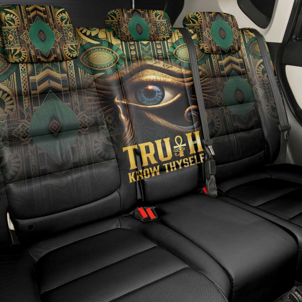 Egypt Eye of Horus Back Car Seat Cover Golden Ancient Egypt Pattern