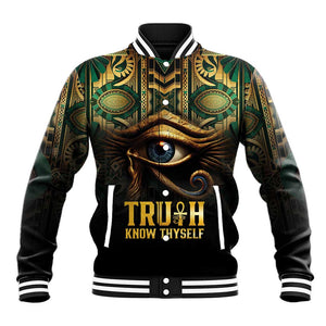 Egypt Eye of Horus Baseball Jacket Golden Ancient Egypt Pattern