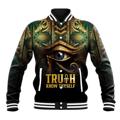 Egypt Eye of Horus Baseball Jacket Golden Ancient Egypt Pattern