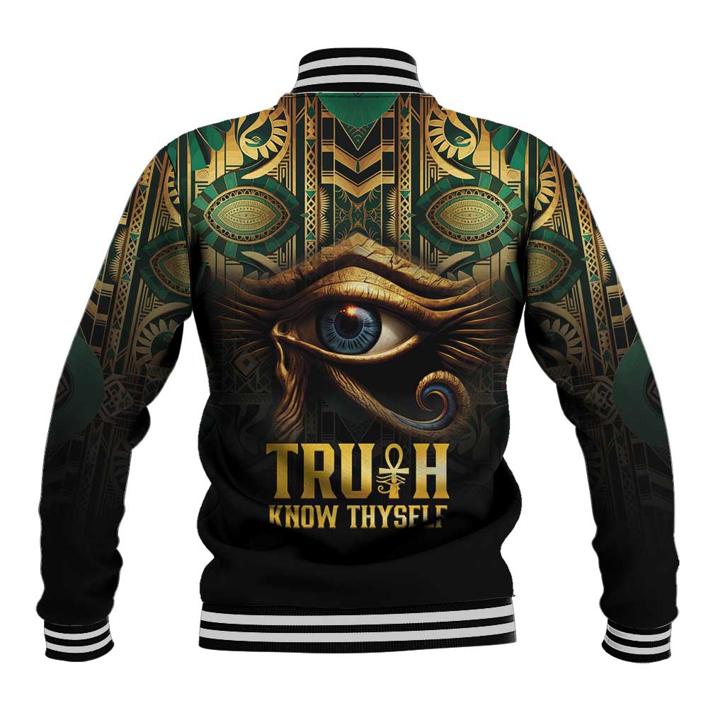 Egypt Eye of Horus Baseball Jacket Golden Ancient Egypt Pattern
