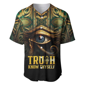 Egypt Eye of Horus Baseball Jersey Golden Ancient Egypt Pattern