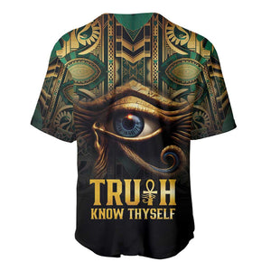 Egypt Eye of Horus Baseball Jersey Golden Ancient Egypt Pattern