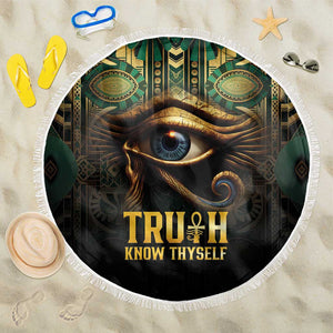 Egypt Eye of Horus Beach Blanket Golden Ancient Egypt Pattern