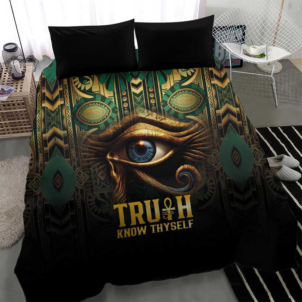 Egypt Eye of Horus Bedding Set Golden Ancient Egypt Pattern