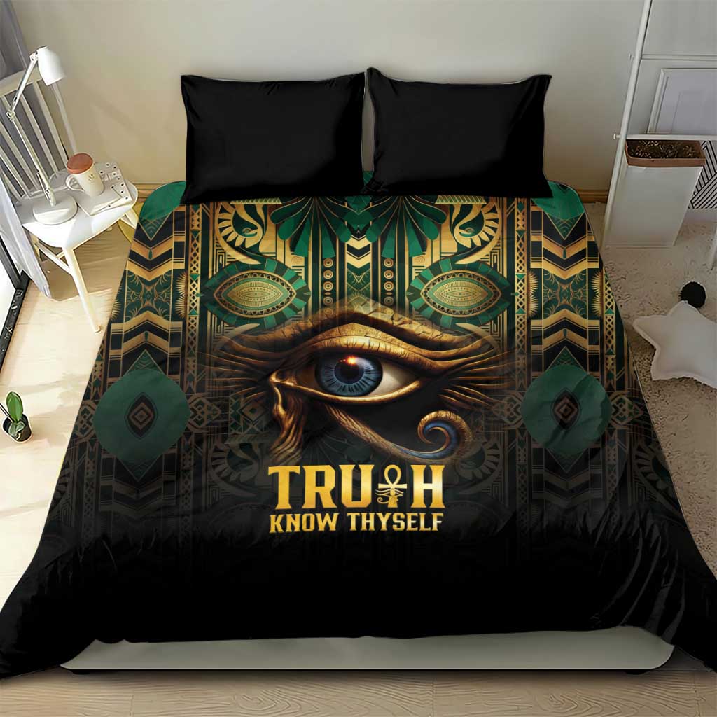 Egypt Eye of Horus Bedding Set Golden Ancient Egypt Pattern
