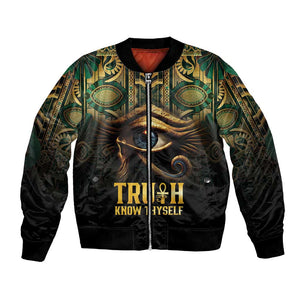 Egypt Eye of Horus Bomber Jacket Golden Ancient Egypt Pattern