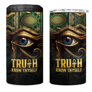 Egypt Eye of Horus 4 in 1 Can Cooler Tumbler Golden Ancient Egypt Pattern