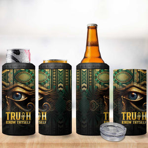 Egypt Eye of Horus 4 in 1 Can Cooler Tumbler Golden Ancient Egypt Pattern