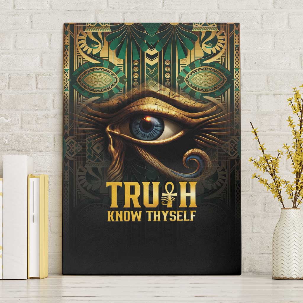 Egypt Eye of Horus Canvas Wall Art Golden Ancient Egypt Pattern