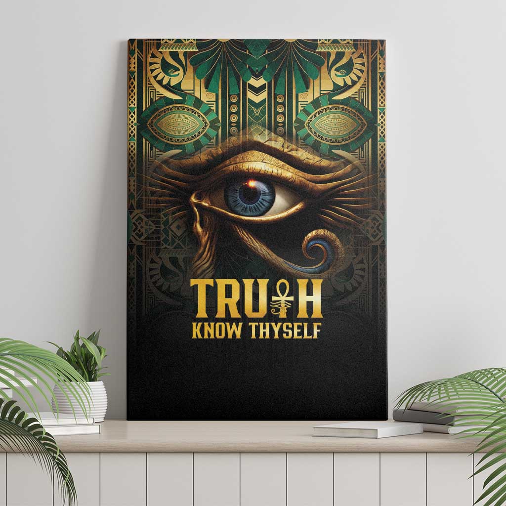 Egypt Eye of Horus Canvas Wall Art Golden Ancient Egypt Pattern