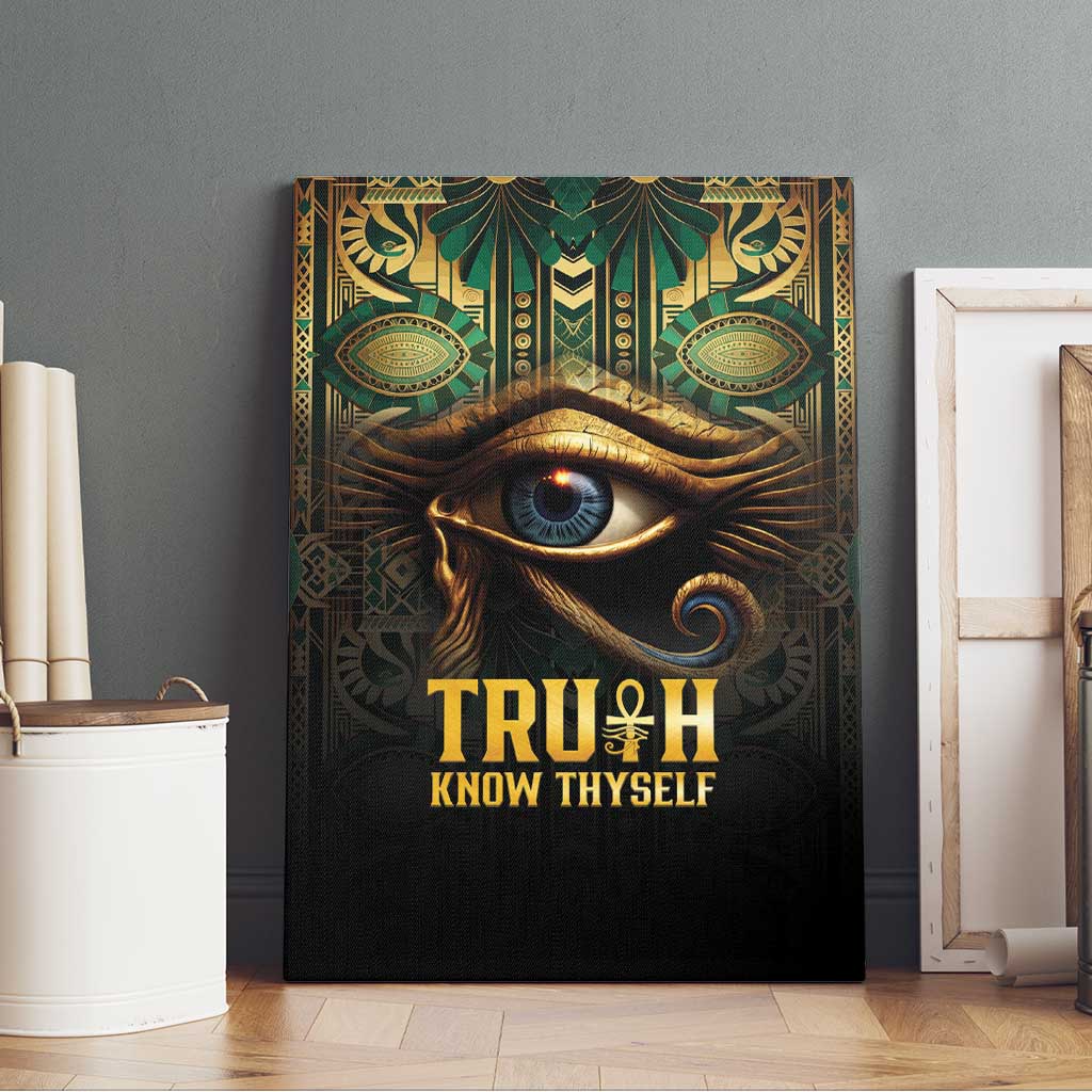 Egypt Eye of Horus Canvas Wall Art Golden Ancient Egypt Pattern