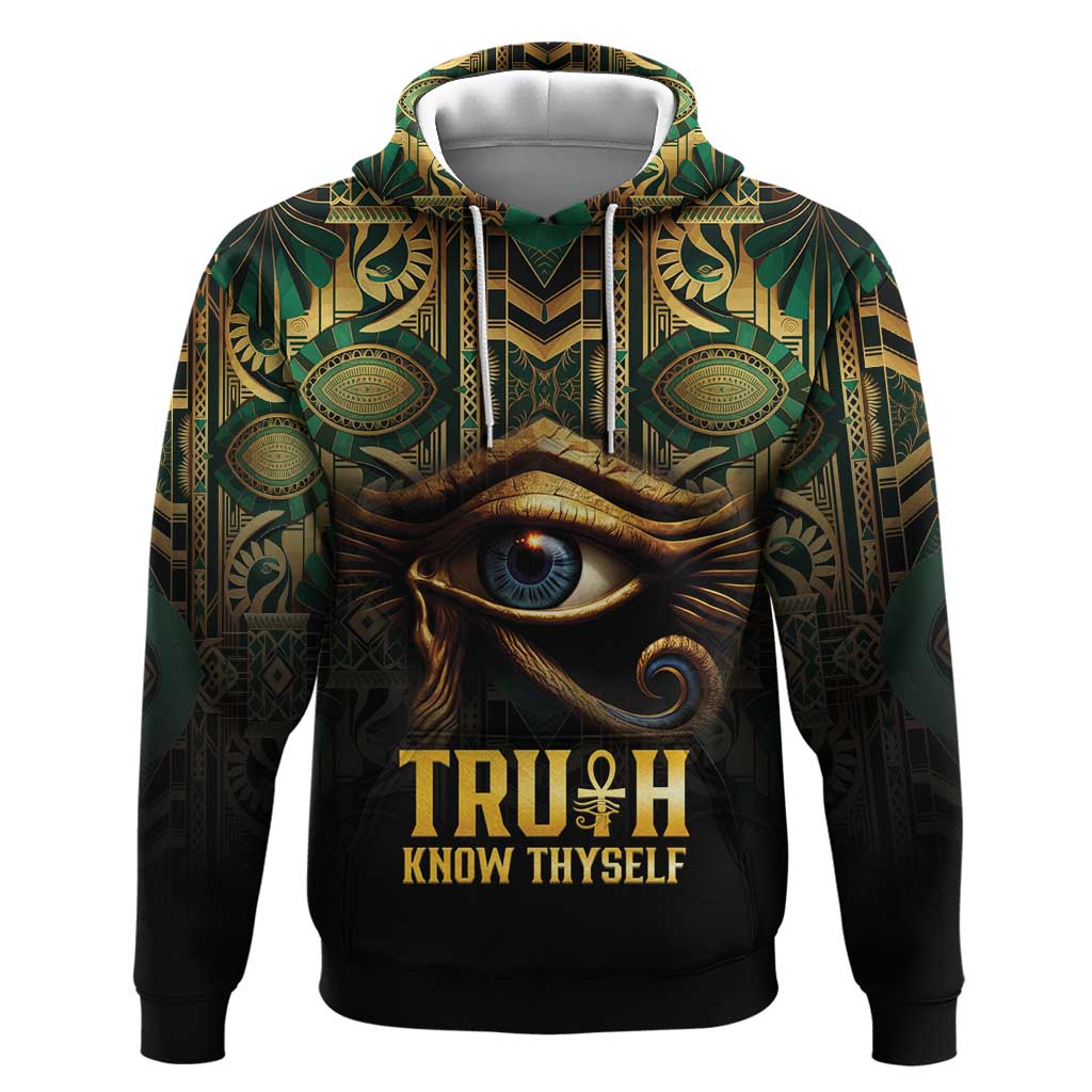 Egypt Eye of Horus Hoodie Golden Ancient Egypt Pattern