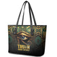 Egypt Eye of Horus Leather Tote Bag Golden Ancient Egypt Pattern