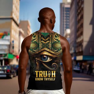 Egypt Eye of Horus Men Tank Top Golden Ancient Egypt Pattern