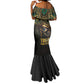 Egypt Eye of Horus Mermaid Dress Golden Ancient Egypt Pattern