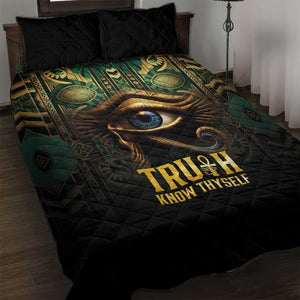 Egypt Eye of Horus Quilt Bed Set Golden Ancient Egypt Pattern