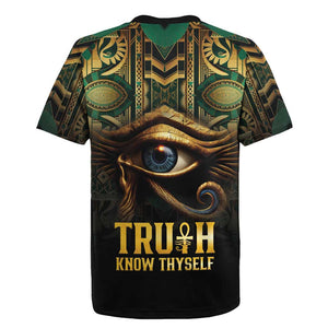 Egypt Eye of Horus Rugby Jersey Golden Ancient Egypt Pattern