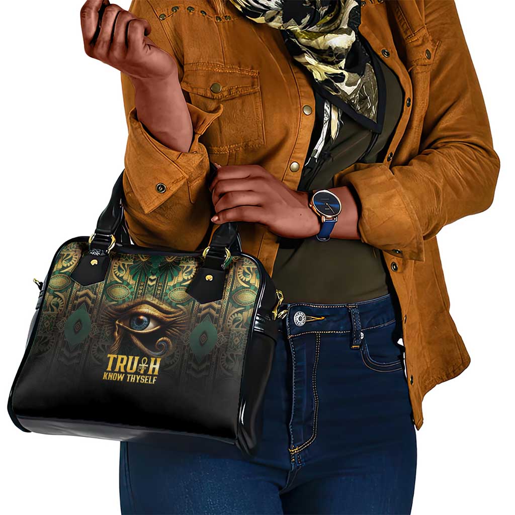 Egypt Eye of Horus Shoulder Handbag Golden Ancient Egypt Pattern