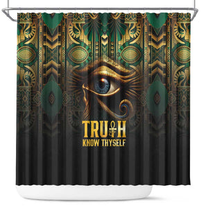 Egypt Eye of Horus Shower Curtain Golden Ancient Egypt Pattern