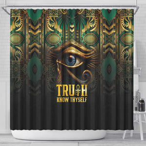 Egypt Eye of Horus Shower Curtain Golden Ancient Egypt Pattern